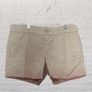 J.Crew Women’s Chino Shorts Pink Raw Hem Broken In Boyfriend Cotton Size 00